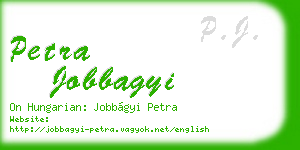 petra jobbagyi business card